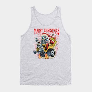 Xmas santa skull hotrod car fink Tank Top